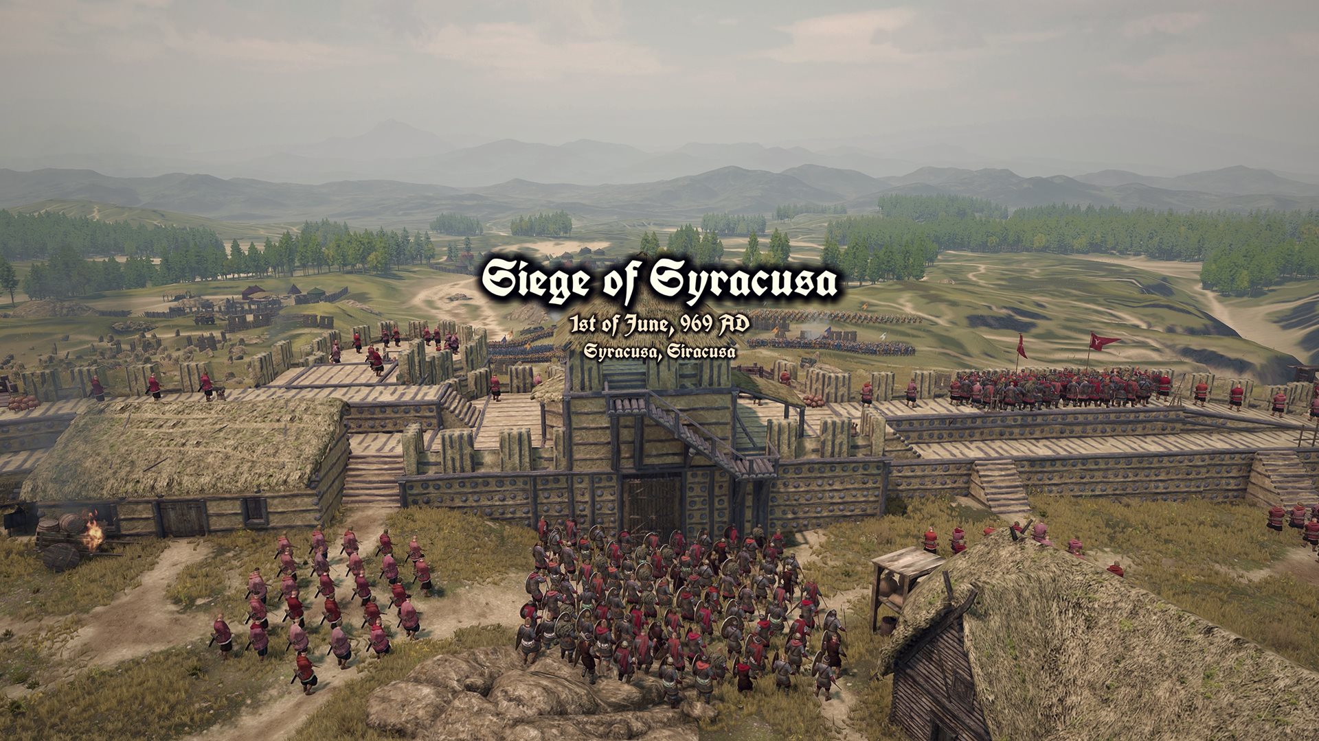 Siege of Syracusa, 1st of June, 969 AD, over a timber fort and its besiegers