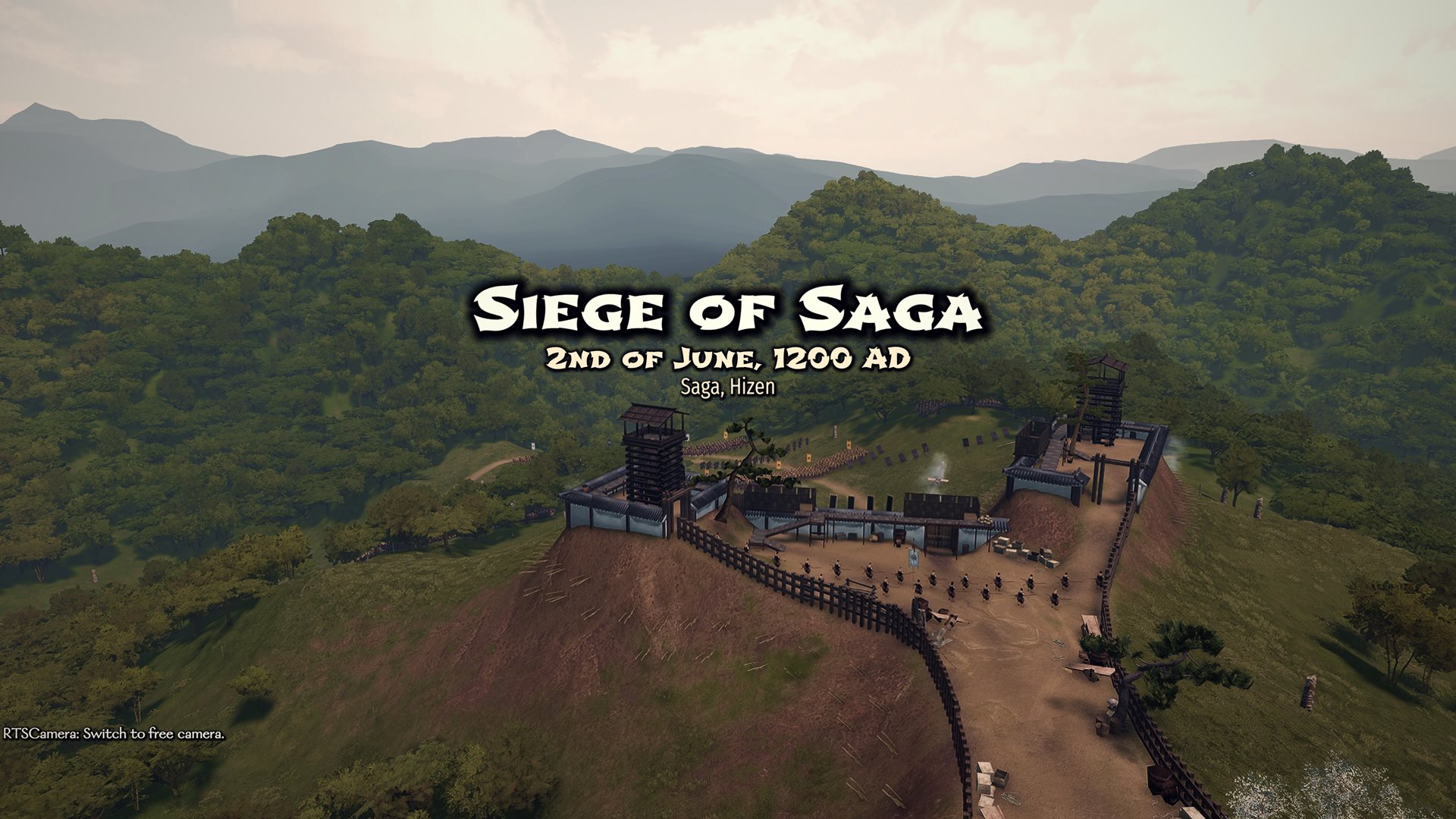 Siege of Saga, 2nd of June, 1200 AD, over a hilltop castle in Hizen